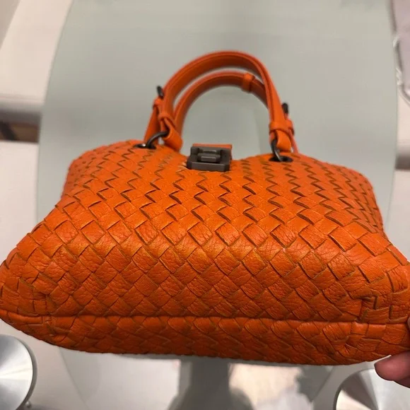 Bottega Veneta Orange Woven Leather Tote - Picture 7 of 15